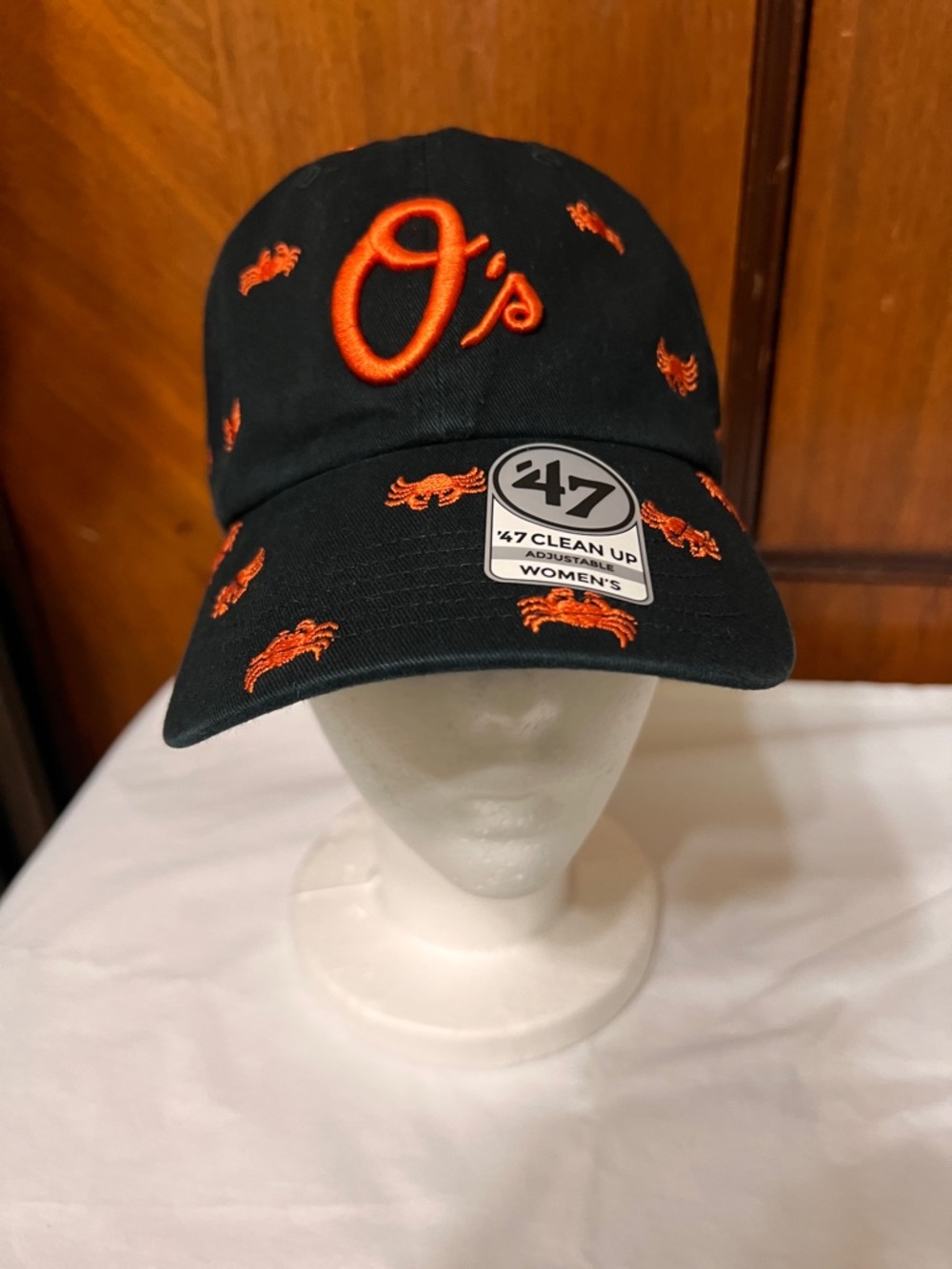 '47 Black Cap with Orange O's and Orange Crab Embroidery